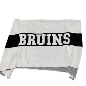 Town Pride Bruins Blanket Throw Black White Minimalist Cozy Knit USA‎ Made